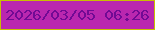 文字の大きさ：5、枠の色：c8bf01、背景の色：ba27af、文字の色：710a94 無料ブログパーツのブログ時計