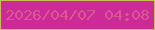 文字の大きさ：3、枠の色：c8bf54、背景の色：cc2a97、文字の色：d95793 無料ブログパーツのブログ時計