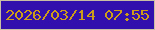 文字の大きさ：3、枠の色：c8bfa4、背景の色：3210ae、文字の色：cd9c19 無料ブログパーツのブログ時計