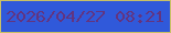 文字の大きさ：3、枠の色：c8c066、背景の色：3059da、文字の色：623480 無料ブログパーツのブログ時計