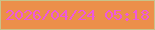 文字の大きさ：1、枠の色：c8c389、背景の色：ec8f4a、文字の色：ee58db 無料ブログパーツのブログ時計
