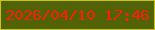 文字の大きさ：4、枠の色：c8c411、背景の色：526307、文字の色：f7200b 無料ブログパーツのブログ時計