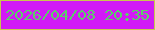 文字の大きさ：1、枠の色：c8c74f、背景の色：d11af6、文字の色：5acf69 無料ブログパーツのブログ時計
