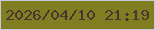 文字の大きさ：4、枠の色：c8c9df、背景の色：817d21、文字の色：493434 無料ブログパーツのブログ時計