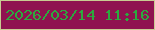 文字の大きさ：3、枠の色：c8cb92、背景の色：8f1250、文字の色：2ca93e 無料ブログパーツのブログ時計