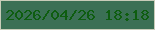 文字の大きさ：5、枠の色：c8ccb9、背景の色：3b7055、文字の色：0e5d10 無料ブログパーツのブログ時計