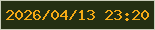 文字の大きさ：4、枠の色：c8ccba、背景の色：242f13、文字の色：f5aa15 無料ブログパーツのブログ時計