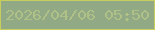 文字の大きさ：3、枠の色：c8cd5d、背景の色：92a986、文字の色：afc186 無料ブログパーツのブログ時計