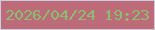 文字の大きさ：5、枠の色：c8cddf、背景の色：be6b79、文字の色：88be6f 無料ブログパーツのブログ時計