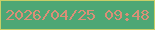 文字の大きさ：5、枠の色：c8cf67、背景の色：4da775、文字の色：da8f77 無料ブログパーツのブログ時計