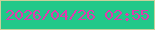 文字の大きさ：1、枠の色：c8d19b、背景の色：22c889、文字の色：e13aae 無料ブログパーツのブログ時計