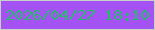 文字の大きさ：3、枠の色：c8d1c8、背景の色：a552f5、文字の色：24bb6e 無料ブログパーツのブログ時計