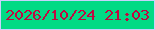 文字の大きさ：3、枠の色：c8d2fd、背景の色：02da85、文字の色：c00841 無料ブログパーツのブログ時計