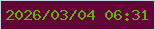 文字の大きさ：3、枠の色：c8d4db、背景の色：600535、文字の色：65b00e 無料ブログパーツのブログ時計