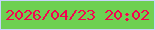 文字の大きさ：3、枠の色：c8d5fd、背景の色：6ed052、文字の色：f40450 無料ブログパーツのブログ時計