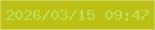 文字の大きさ：5、枠の色：c8d670、背景の色：bdc013、文字の色：b7e560 無料ブログパーツのブログ時計