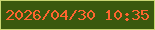 文字の大きさ：2、枠の色：c8d672、背景の色：3a590e、文字の色：ff652f 無料ブログパーツのブログ時計