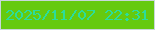 文字の大きさ：5、枠の色：c8d7da、背景の色：65ca0f、文字の色：2bdd9c 無料ブログパーツのブログ時計