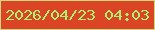 文字の大きさ：2、枠の色：c8d980、背景の色：db4424、文字の色：a7f26f 無料ブログパーツのブログ時計