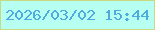 文字の大きさ：3、枠の色：c8d982、背景の色：b7fff0、文字の色：4eabdf 無料ブログパーツのブログ時計