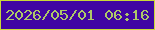 文字の大きさ：4、枠の色：c8da37、背景の色：4005a3、文字の色：adc868 無料ブログパーツのブログ時計