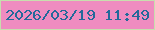 文字の大きさ：1、枠の色：c8deae、背景の色：ef8cc0、文字の色：23699a 無料ブログパーツのブログ時計