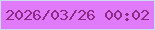 文字の大きさ：2、枠の色：c8deed、背景の色：e17af9、文字の色：8f2785 無料ブログパーツのブログ時計