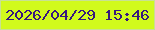 文字の大きさ：1、枠の色：c8e193、背景の色：d1fa1d、文字の色：37177e 無料ブログパーツのブログ時計