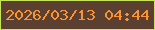 文字の大きさ：1、枠の色：c8e452、背景の色：5b3f30、文字の色：fa942b 無料ブログパーツのブログ時計