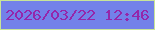 文字の大きさ：1、枠の色：c8e498、背景の色：7381e9、文字の色：9526aa 無料ブログパーツのブログ時計