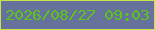 文字の大きさ：3、枠の色：c8e548、背景の色：66719c、文字の色：5cc51b 無料ブログパーツのブログ時計
