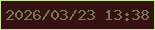 文字の大きさ：4、枠の色：c8e592、背景の色：351112、文字の色：747853 無料ブログパーツのブログ時計