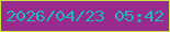 文字の大きさ：5、枠の色：c8e647、背景の色：982b8d、文字の色：20b8b3 無料ブログパーツのブログ時計