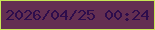 文字の大きさ：1、枠の色：c8e656、背景の色：642f52、文字の色：2f0d4c 無料ブログパーツのブログ時計
