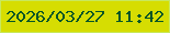 文字の大きさ：1、枠の色：c8e85d、背景の色：d6dd02、文字の色：055526 無料ブログパーツのブログ時計