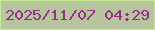 文字の大きさ：5、枠の色：c8e891、背景の色：b6c59e、文字の色：982e85 無料ブログパーツのブログ時計