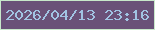 文字の大きさ：1、枠の色：c8e8ca、背景の色：6a5178、文字の色：a1c4e3 無料ブログパーツのブログ時計