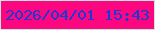 文字の大きさ：2、枠の色：c8e8dc、背景の色：fc0780、文字の色：1b39d4 無料ブログパーツのブログ時計
