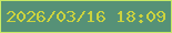 文字の大きさ：3、枠の色：c8e965、背景の色：569177、文字の色：ccd33e 無料ブログパーツのブログ時計