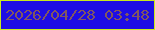文字の大きさ：2、枠の色：c8ea1c、背景の色：1e0de5、文字の色：815860 無料ブログパーツのブログ時計