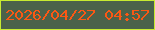 文字の大きさ：3、枠の色：c8eb31、背景の色：4b624a、文字の色：fb5814 無料ブログパーツのブログ時計