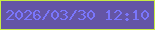 文字の大きさ：1、枠の色：c8ec44、背景の色：6455a5、文字の色：7a76fc 無料ブログパーツのブログ時計