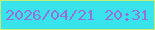 文字の大きさ：3、枠の色：c8ec71、背景の色：39e3ec、文字の色：9671d6 無料ブログパーツのブログ時計