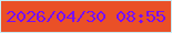 文字の大きさ：4、枠の色：c8ecf5、背景の色：ea5027、文字の色：780ff5 無料ブログパーツのブログ時計