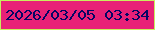 文字の大きさ：1、枠の色：c8ee5e、背景の色：e82177、文字の色：050664 無料ブログパーツのブログ時計