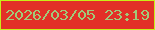 文字の大きさ：4、枠の色：c8ef18、背景の色：e23027、文字の色：a1ca79 無料ブログパーツのブログ時計