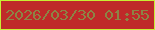 文字の大きさ：1、枠の色：c8ef34、背景の色：bf2a29、文字の色：8c8445 無料ブログパーツのブログ時計