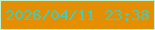 文字の大きさ：4、枠の色：c8efcb、背景の色：e48e02、文字の色：47cab8 無料ブログパーツのブログ時計