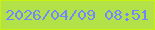 文字の大きさ：1、枠の色：c8f10f、背景の色：b3e248、文字の色：7087ff 無料ブログパーツのブログ時計