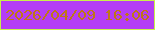 文字の大きさ：2、枠の色：c8f14a、背景の色：b43df5、文字の色：bf7717 無料ブログパーツのブログ時計